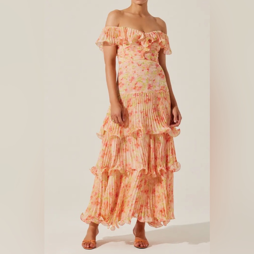ASTR The Label Floral Ruffle Maxi Dress